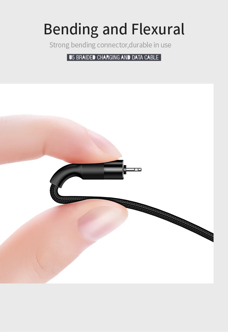 USAMS Aluminum alloy Braided Data Lighting USB Cable Set for iPhone