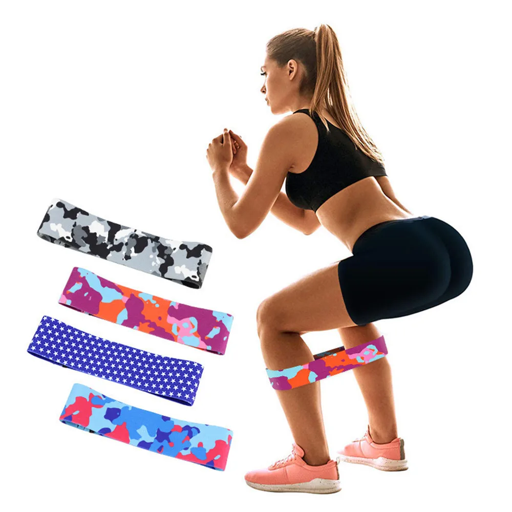 

Natural and environmentally friendly latex silk yoga resistance band fitness squat hip resistance band custom elastic band, Color