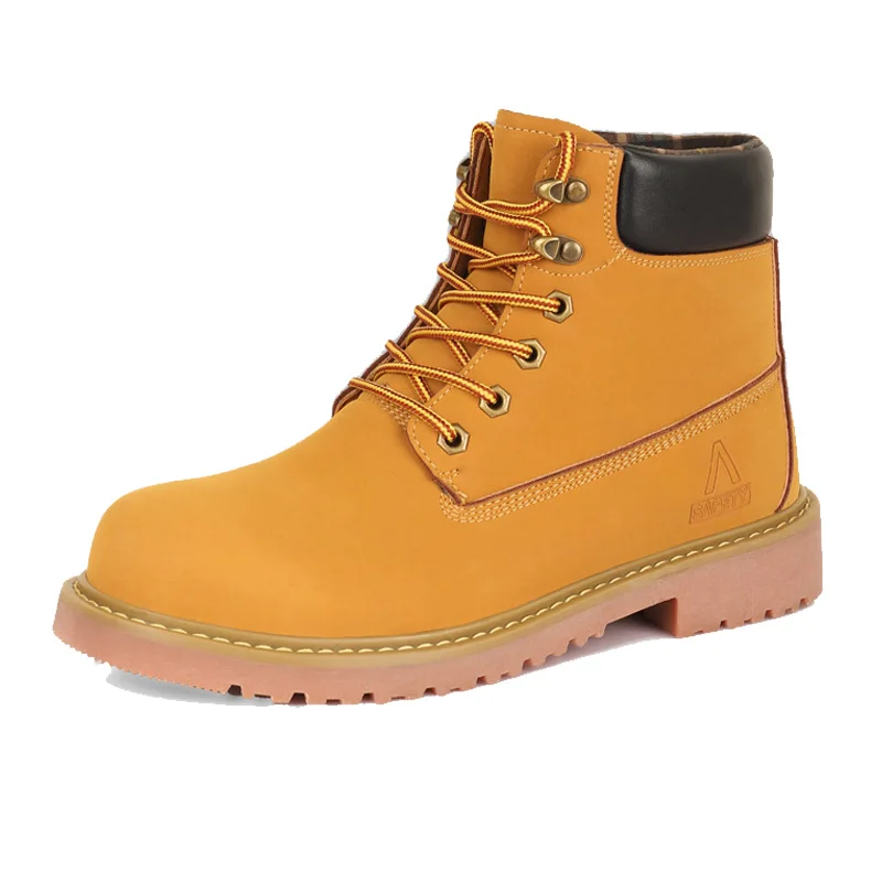 

SAFETYLEADERS light weight leather work bootsfashionable men yellow safety boots