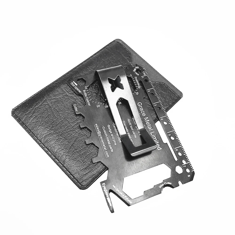 

Marketing Promotional Wallet Men Stainless Steel Money Clip Custom Survival Kit Key Chain