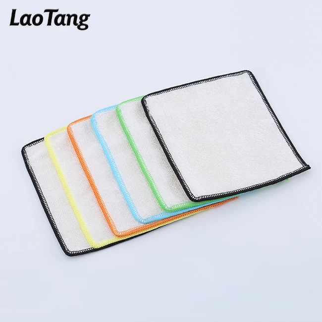 

High Quality Bamboo Fiber Kitchen Cleaning Dish Cloth Duster Cloth, Colorful