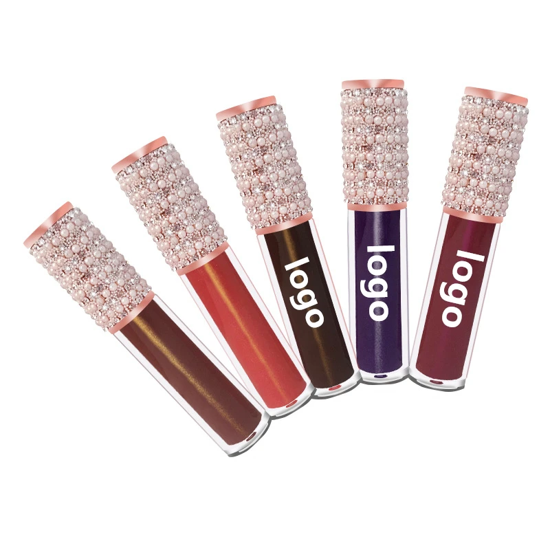 

2021 New Style Hottest clear lip gloss private label custom with rhinestone lipgloss tubes