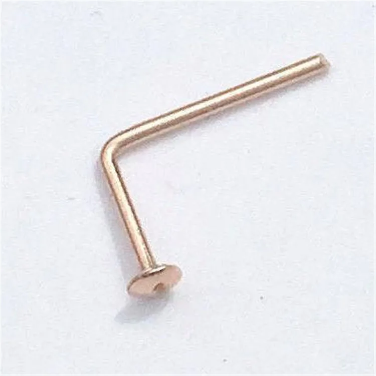 

925 Sterling Silver Plated Gold Plated Mini Small Piercing Nose Nails Nose Rings Stud, Picture shows
