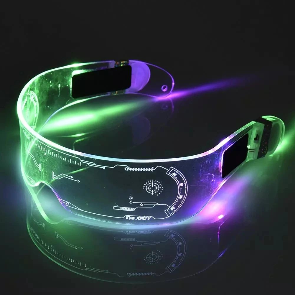 

LED Glasses EL Wire Neon Party Luminous LED Glasses Light Up Glasses Rave Costume Party Decor DJ SunGlasses Halloween Decoration, Custom colors