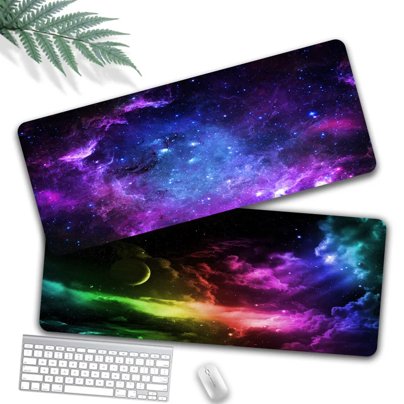 

Amazon Hot Selling Desk Mouse Pad Large Gaming Extended Mouse Mat With Stitched Edges Non-Slip Rubber Starry Mousepad
