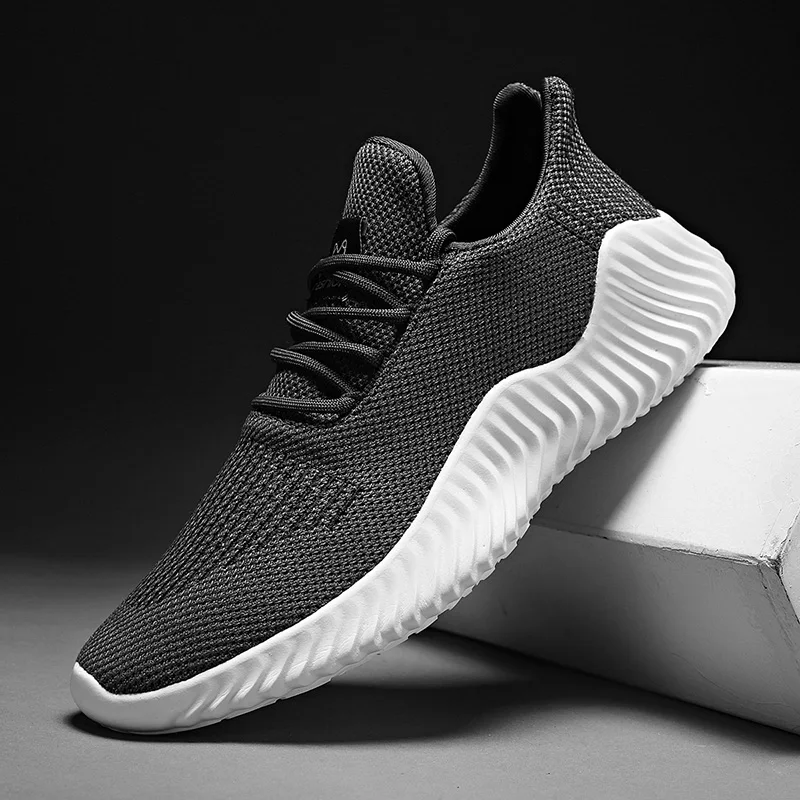 

New type fly knit breathable men's running comfortable walking jogg man mens orange air sole fashion sport shoes