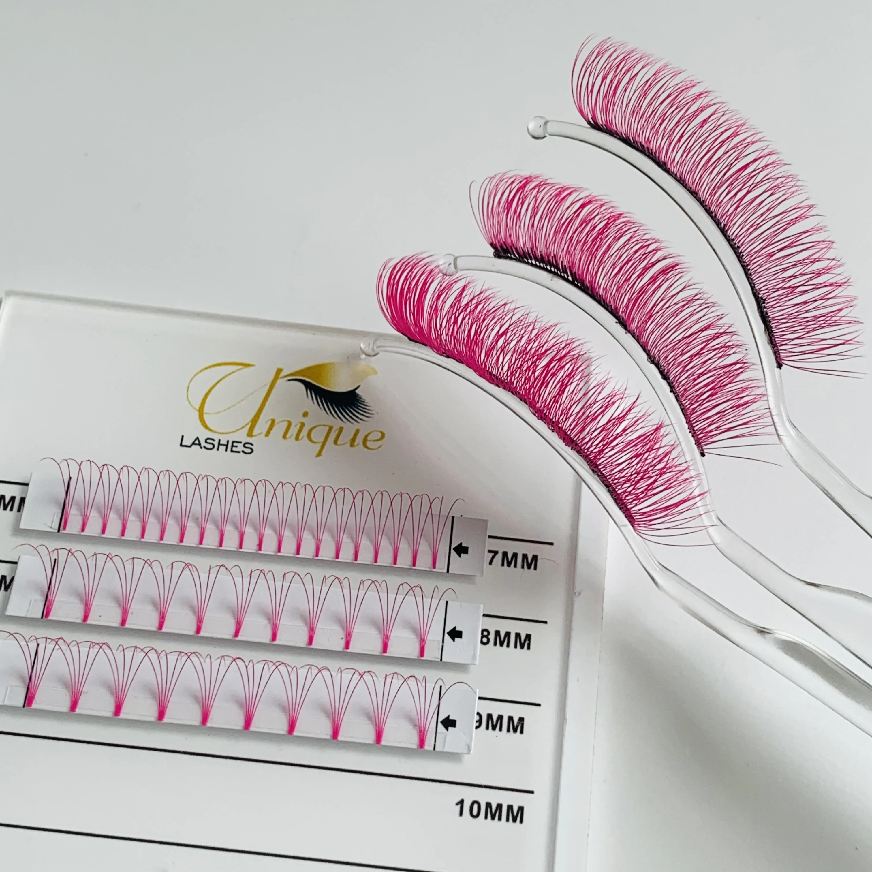 False Eyelash Ellipse Flat Eyelashes Extensions Short Base Long Base 5d Premade Volume Fans Korean