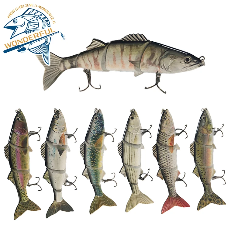 

Hot Sale 119g 230mm 4 Sections Lifelike Hard Plastic Big Game Saltwater Wobbler Swimbait Multi Jointed Lure