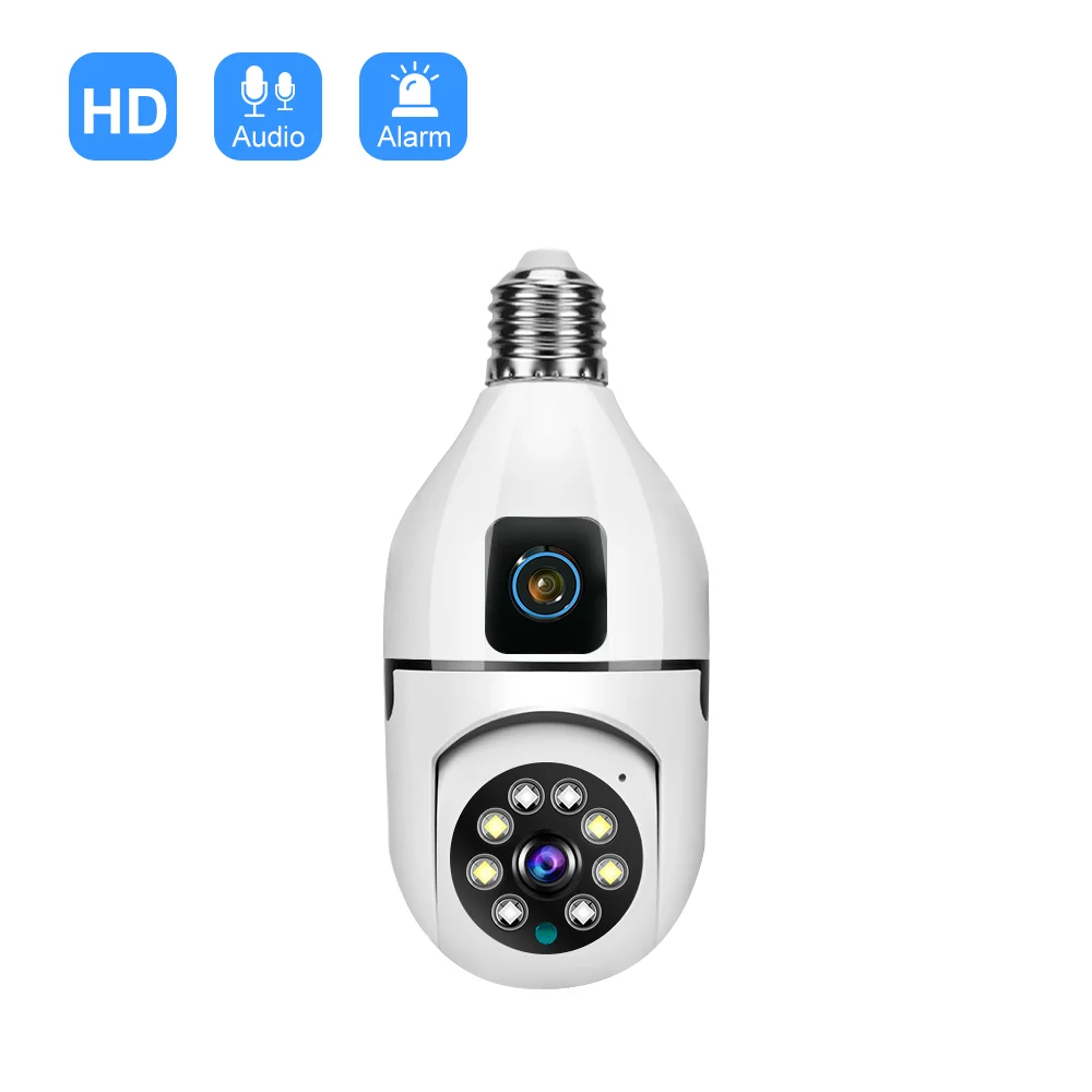 

dual lens ptz security light bulb camera wifi outdoor indoor 1080p 360