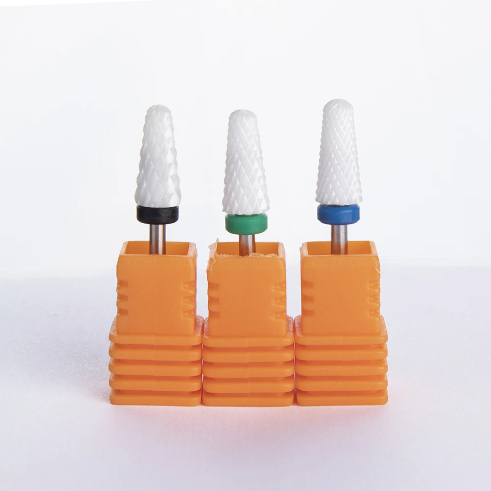 

Factory Price Manufacturer Supplier Coarse File Manicure Tool Ceramic Nail Bit, White pink yellow black blue