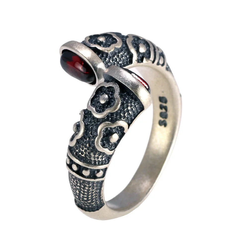 

GQTORCH Vintage Thai Silver Ring 925 Sterling Silver Rings For Women