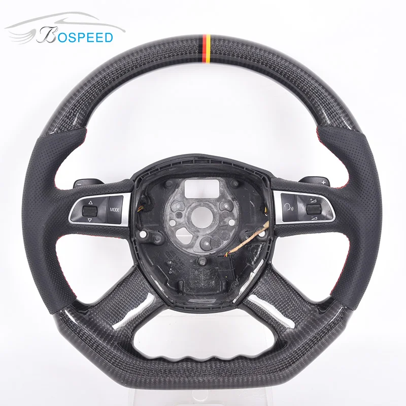 

Carbon Fiber Perforated Leather Steering Wheel Modified for Au-di B8.5 S4 S5 Rs5 Rs6 Q5 Q7, Customized color