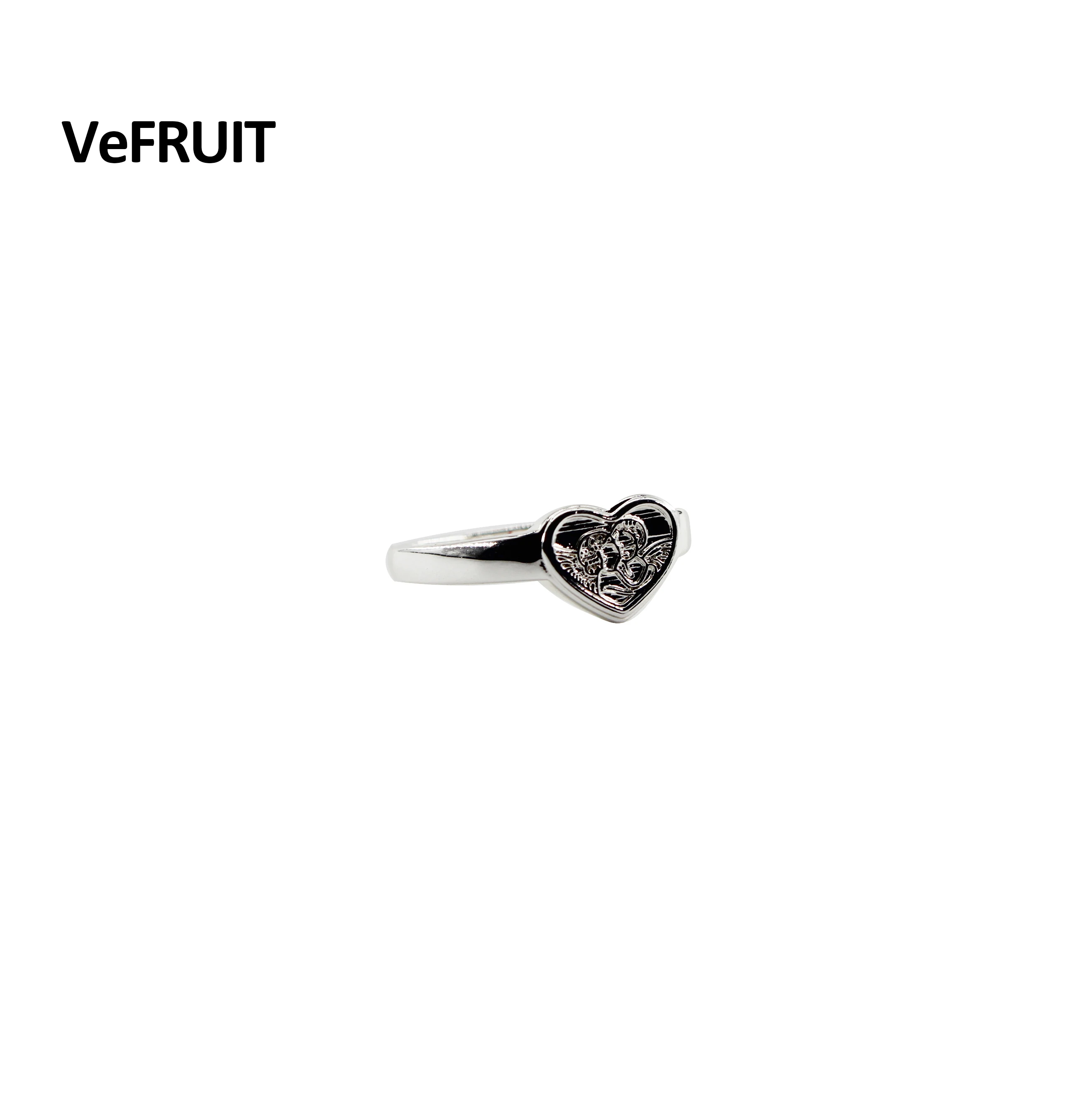 

VeFruit heart minimalist fashion Ring mother gift Fine brass costume Trendy jewelry accessories chic Platinum plated ins