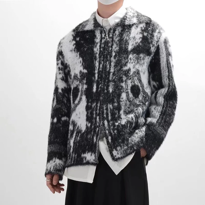 

New Fashion Hot Sale Unisex Mohair Cardigan Sweater Zip Knitwear Designer Knitted Long Sleeve Autumn Winter Jacket