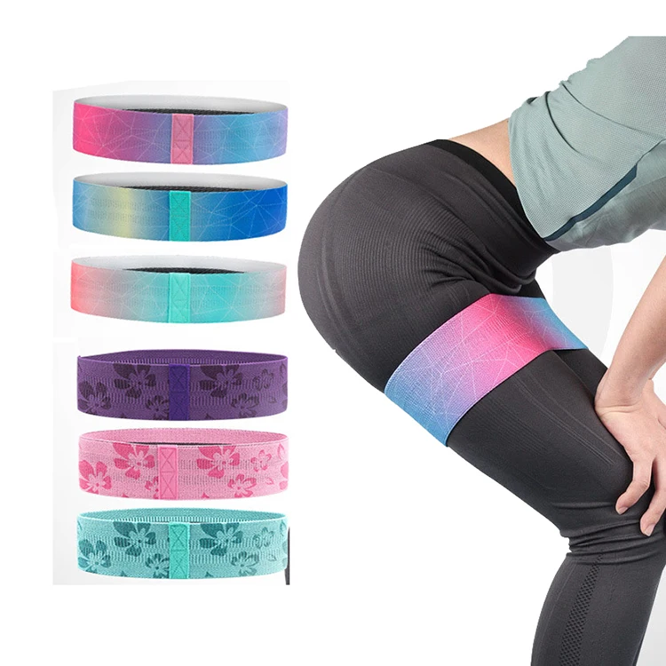 

Custom Ligas De Resistencia Elastic Gradient Exercise Bands Yoga Stretch Fabric Booty Bands Hip Circle Fitness Resistance Bands, As picture