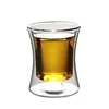 Wholesale Shot Glass Thin waist Heat Resistant Double Wall Glass Coffee Cup for Coffee Tea