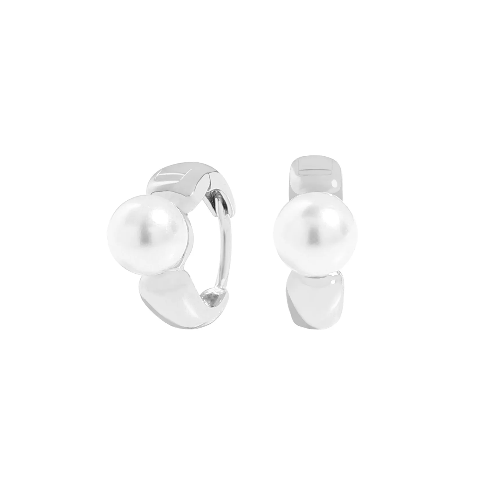 

VIANRLA 925 Sterling Silver Jewelry Earrings 18k Gold Plated Trendy Hoop Pearl Earring For Women Free Laser Logo Wholesale