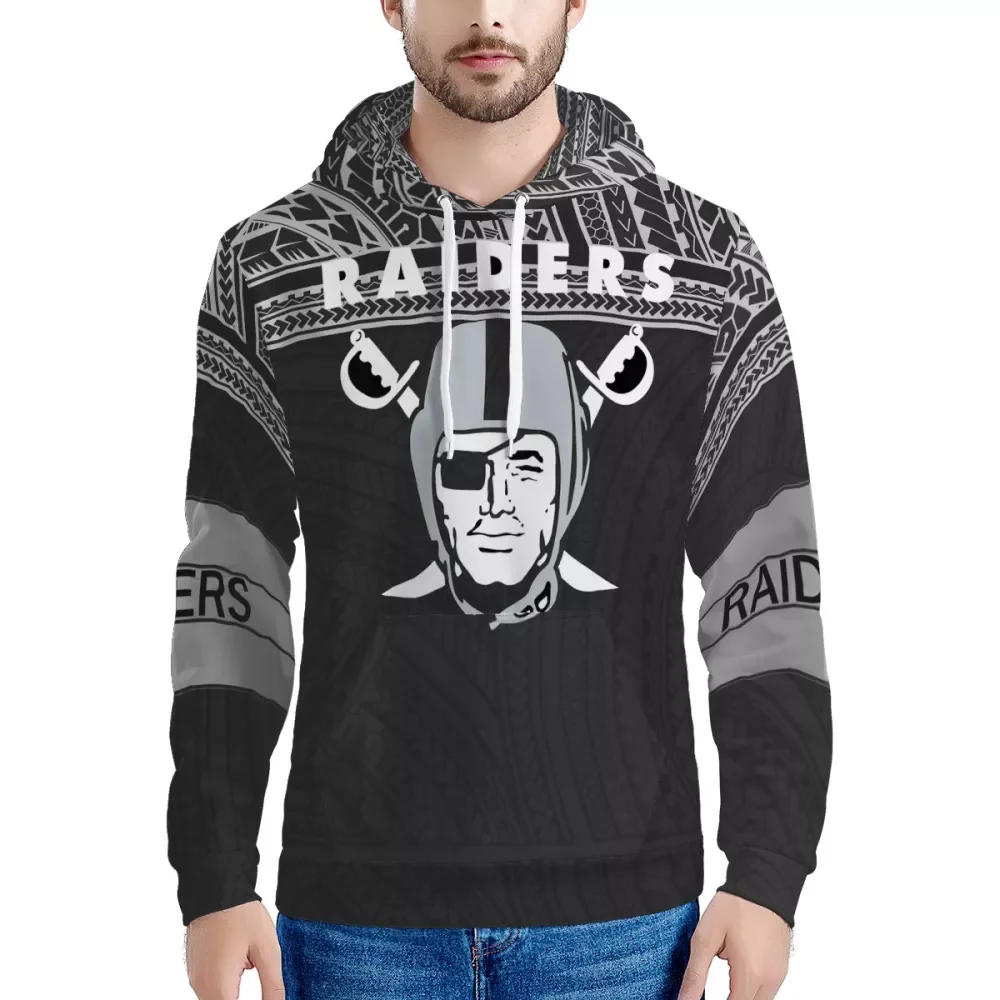 

Stylish Gray Black Match American Soccer Team Logo Custom Pullover Sweater Clothing Polynesian Samoa Tribal Men Oversize Hoodies, Customized color