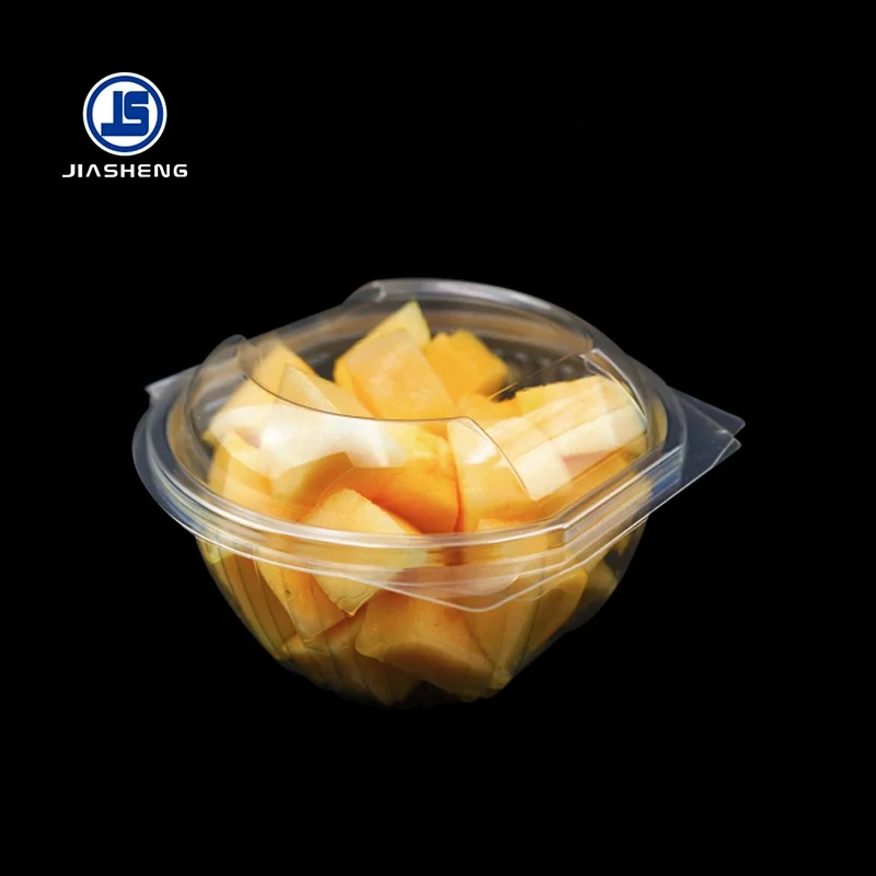 

Clear Plastic Hinged Salad Container Disposable Plastic 32oz Salad Bowl