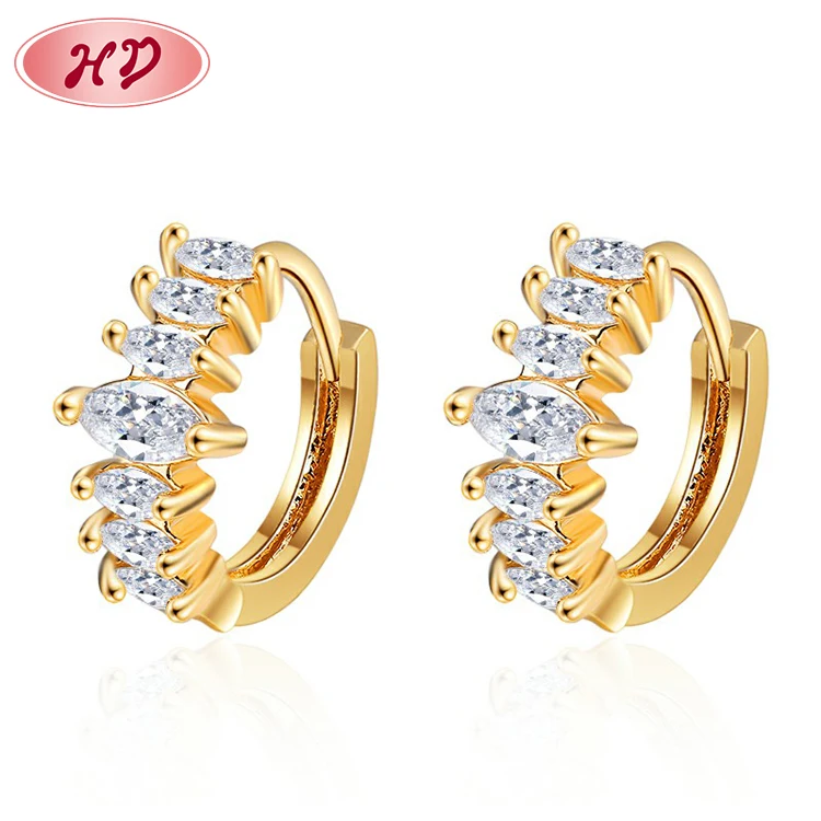 

bulk jewelry for sale chunky rainbow baguette huggie hoop earrings AAA CZ cluster 18kgp gold women ear huggies