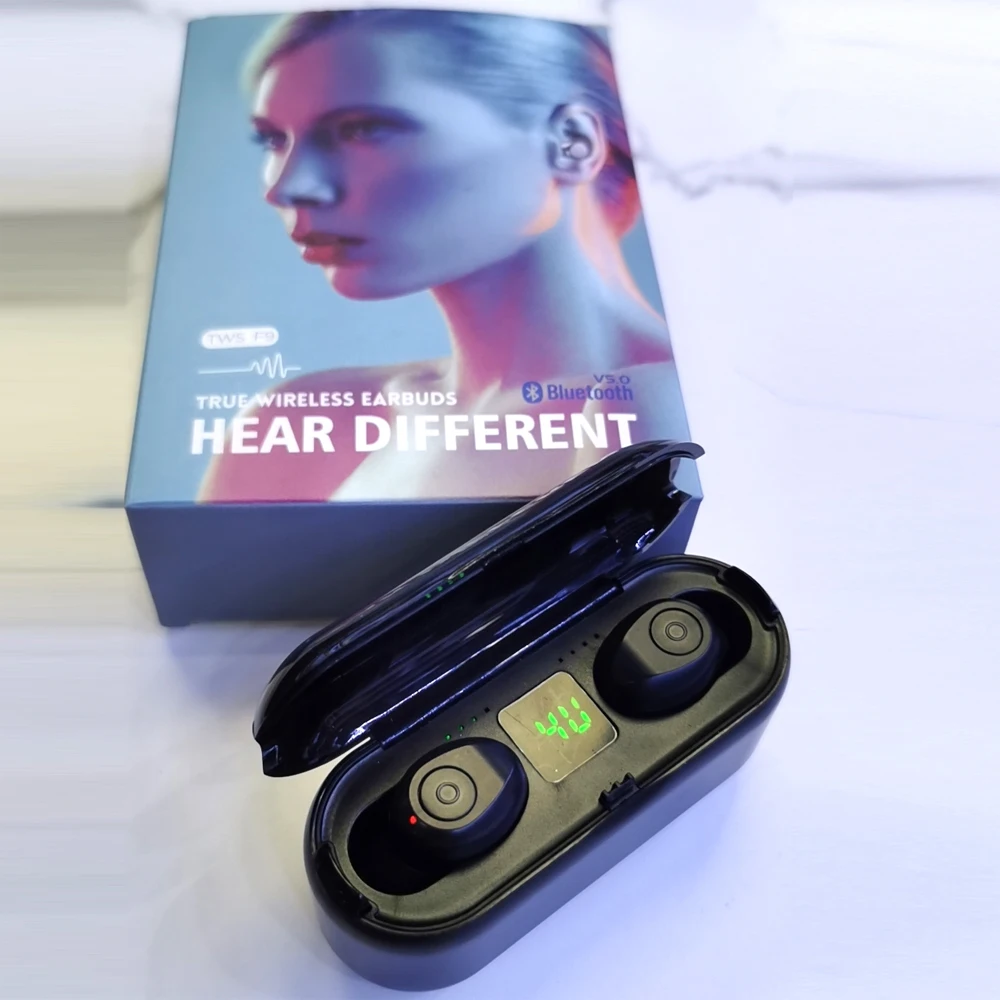 8D Stereo 2000Mah F9 Tws Bluetooth 5.0 Wireless Headset In Ear Headphone Lcd Display Earbuds - ANKUX.COM