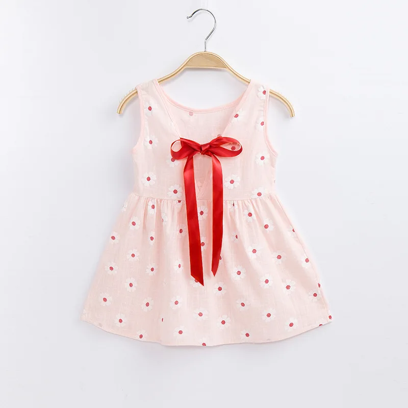 

Girls sleeveless cute dress children short skirt princess dress