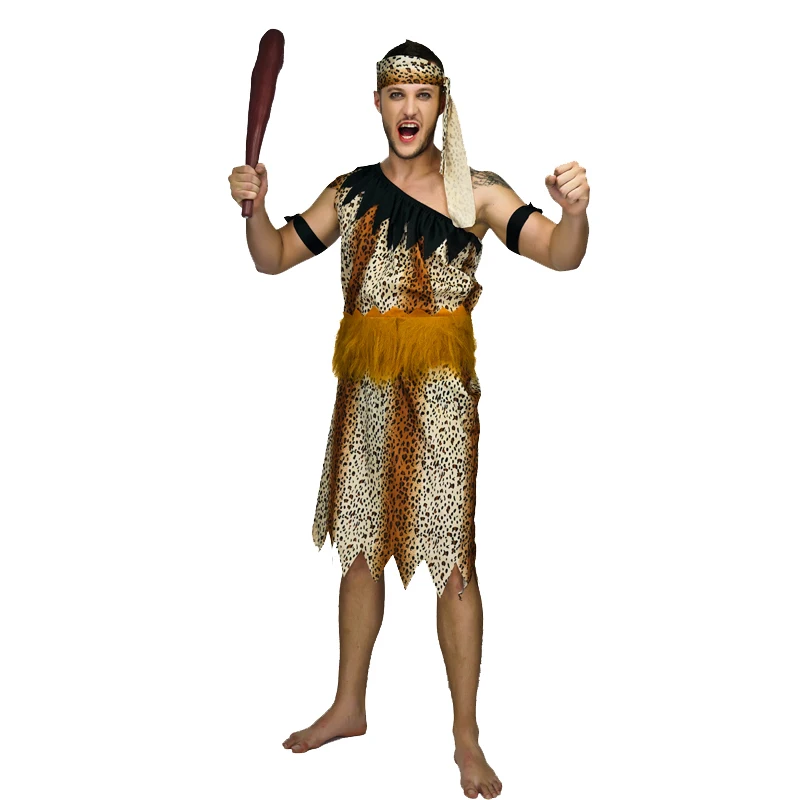 

Hot Sales Carnival Dress Up Party Cosplay Caveman Costumes Funny Caveman For Adult Men