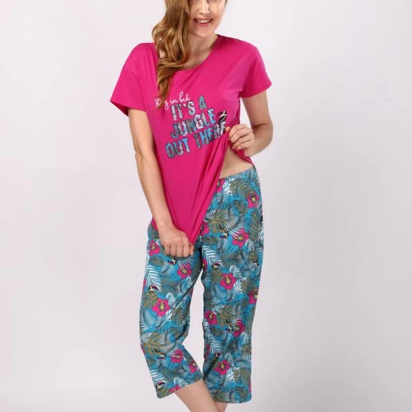 

QuanZan Custom tags label Amazon hot selling US size XXXL plus women sleepwear 2 pieces set for ladies cotton pajamas