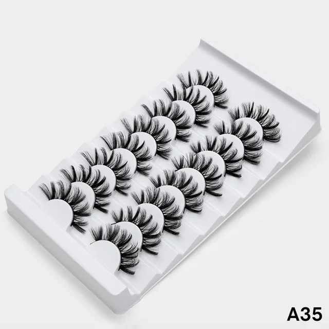 

8 Pairs 3D Mink False Eyelashes Natural Wispy Fluffy Dramatic Volume Fake Lashes Extension Handmade Cruelty-free Eyelashes, Natural black