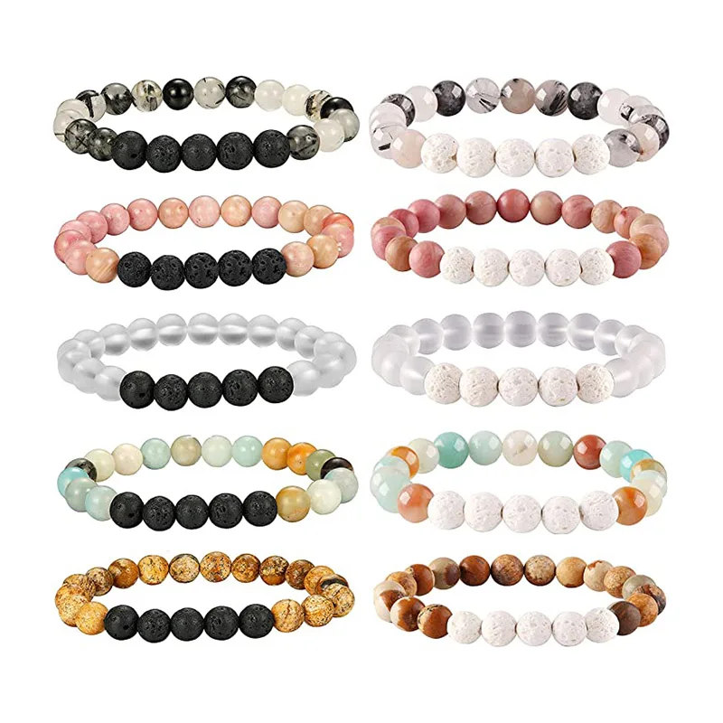 

Lava Rock Stone Aromatherapy Essential Oil Diffuser Bracelet for Women Natural Gemstone Healing Crystal Bracelet Women