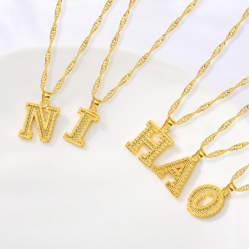 

New design gold letter initial pendant charm necklaces for women, Picture
