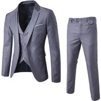 

Wholesale Breathable Plus Size One Button 3 Piece Slim Fit Coat Pant Men Suit