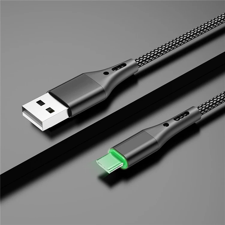 

Wholesale 1m 2M LED USB Type C Cable Quick Charge USB-C Fast Charging Mobile Phone Data Cable, Black,red (can be customized)