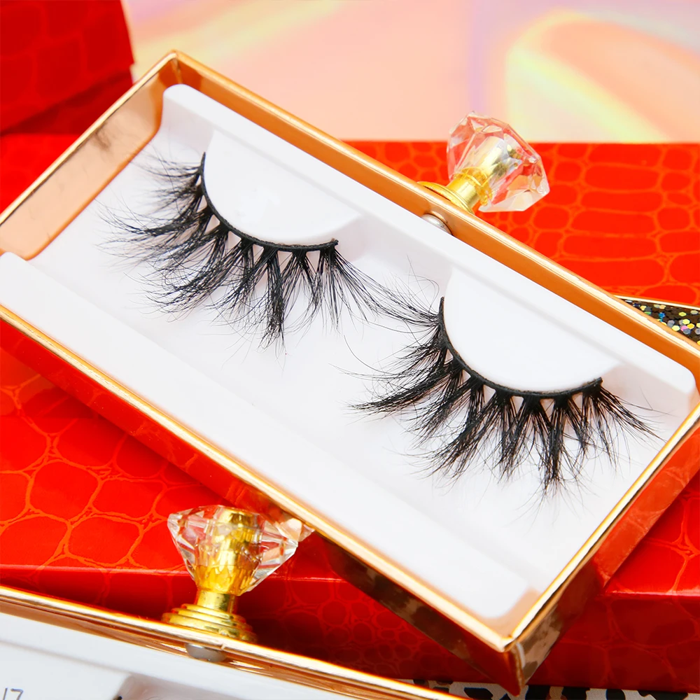 

Wholesale Luxury 3d 5d Mink Strips 25mm private label mink lashes super fluffy 25mm mink eyelashes, Natural black