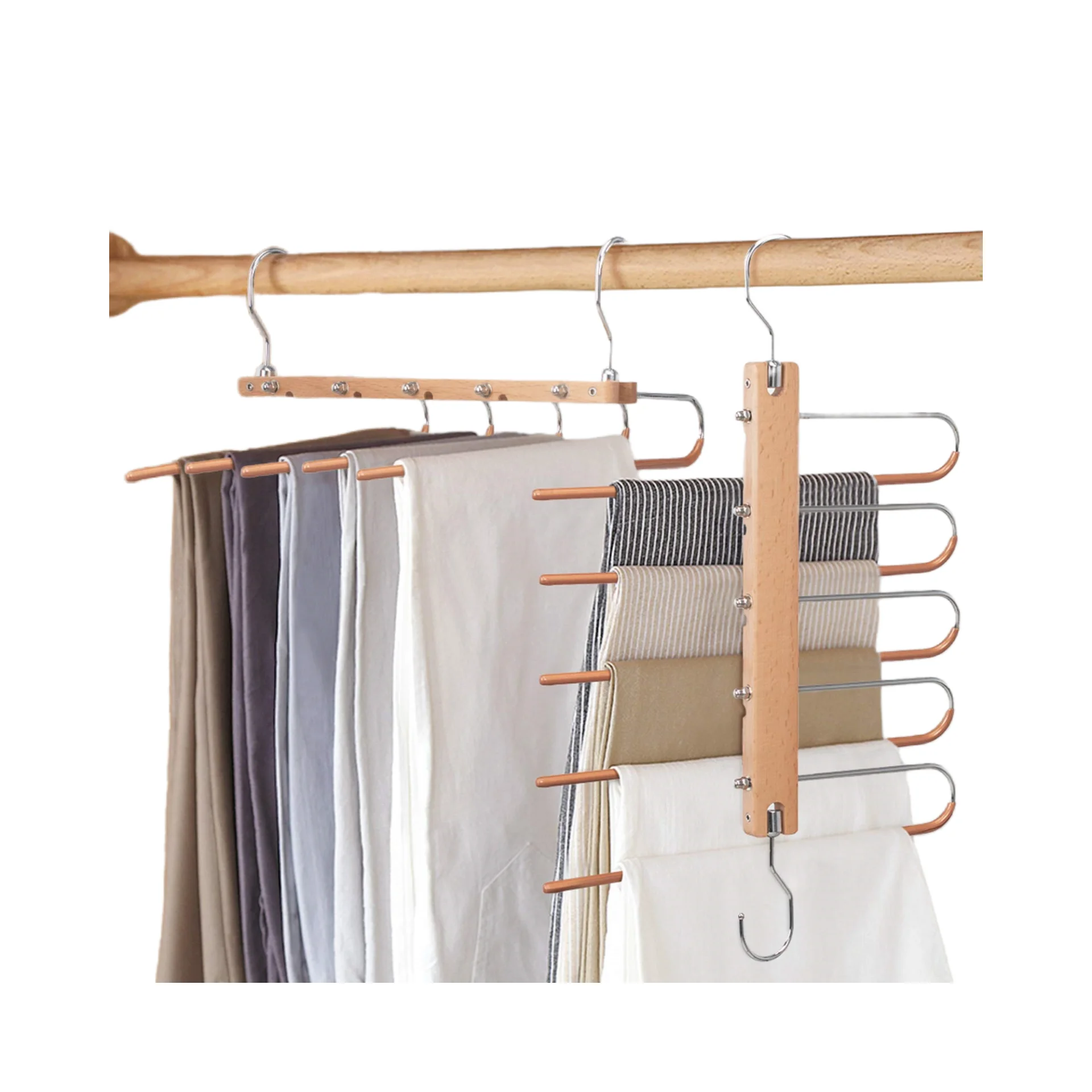 

Sample Free Magic 5 Layers Multi Function Clothes Rack Metal Pant Hangers for Space Saving