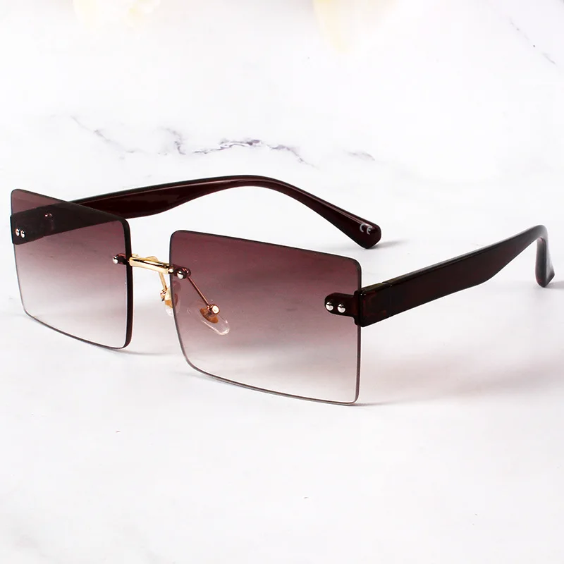 

Fashion cut edge sunglasses female street trend square frameless sunglasses woman