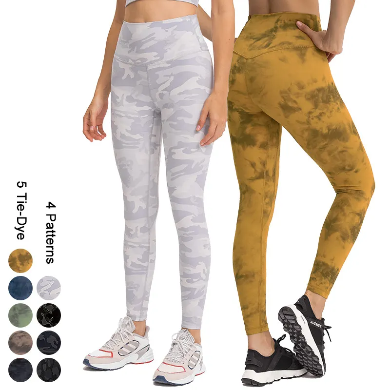 

Ready To Ship RTS 1 Pcs Wholesale Custom High Quality Women High Waisted Print & Tie Dye Yoga Pants Leggings With Camo Leopard