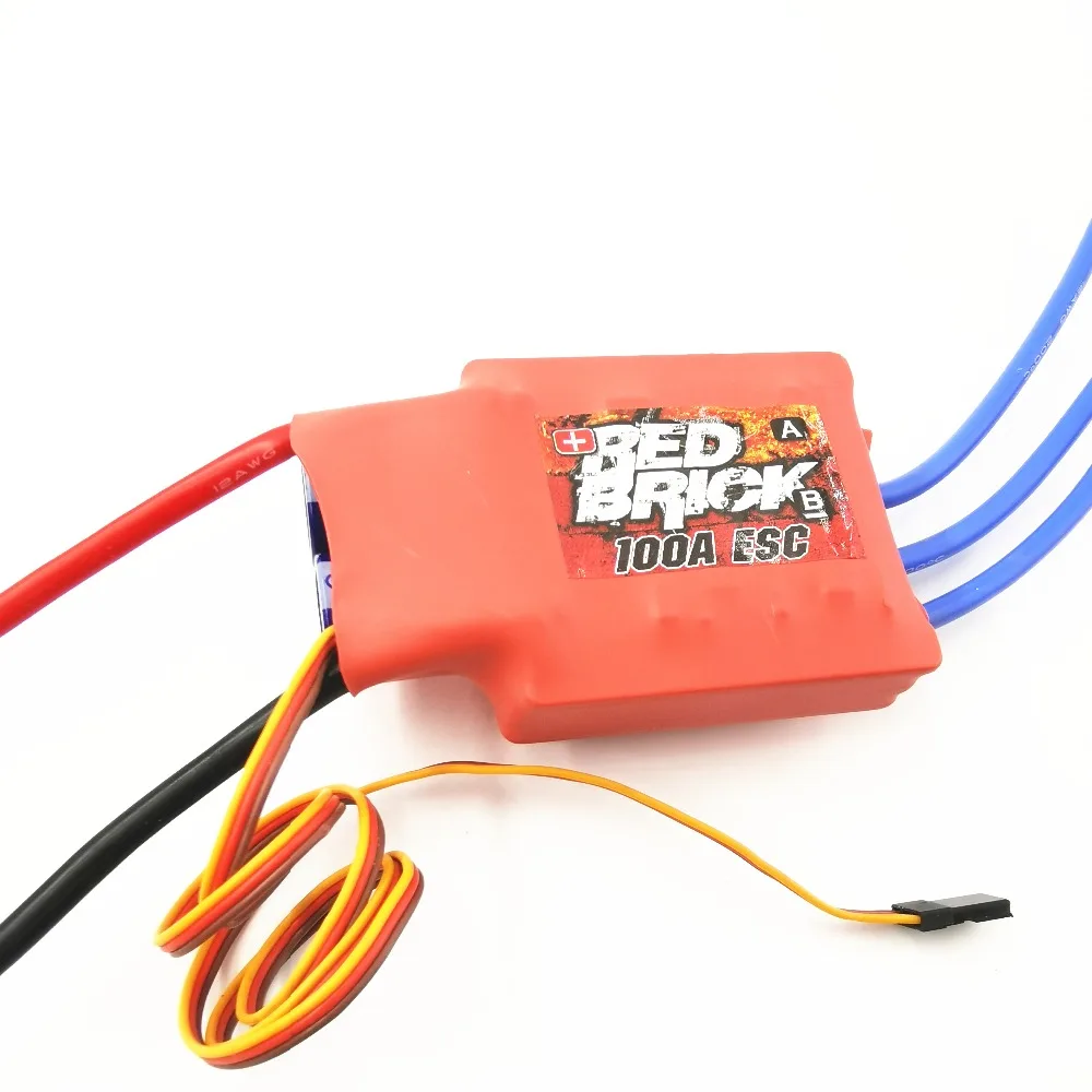 

Red Brick Electronic Speed Controller water-cooled ESC 6S-10S HV 100A Brushless ESC for RC Boat (No reversing)