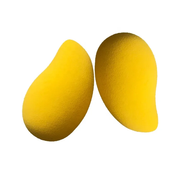 

New Arrival Factory Direct Latex free Super Soft Yellow Mango Shape Makeup Sponge Cosmetics Sponge Make up Sponges, Yellow or customized