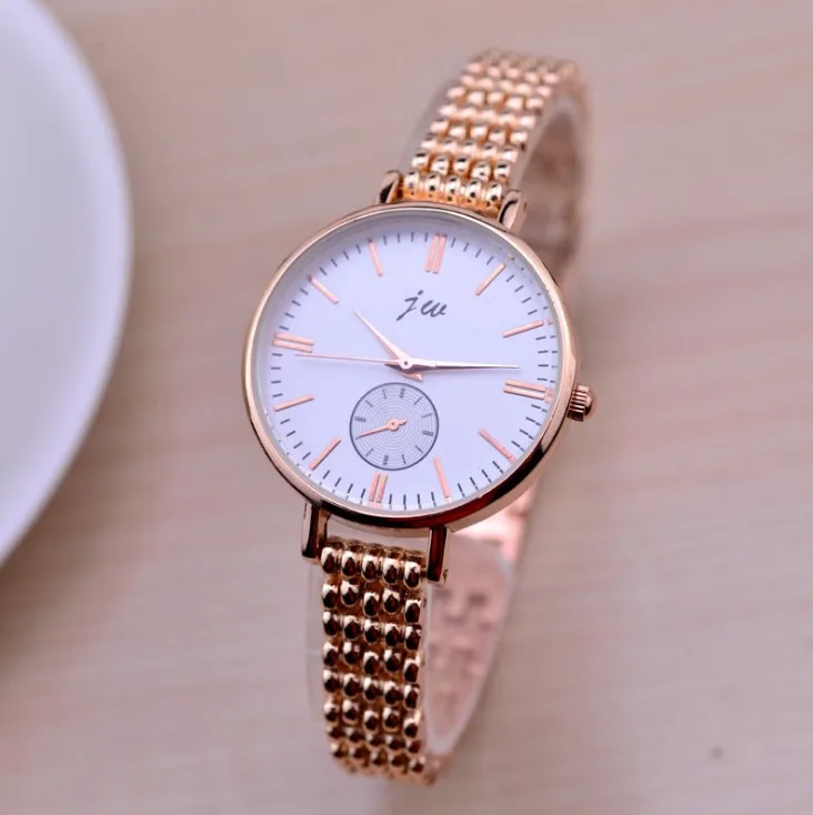 

Brand steel band small ladies simple fashion bracelet watch Joker trend quartz student watches, As shown