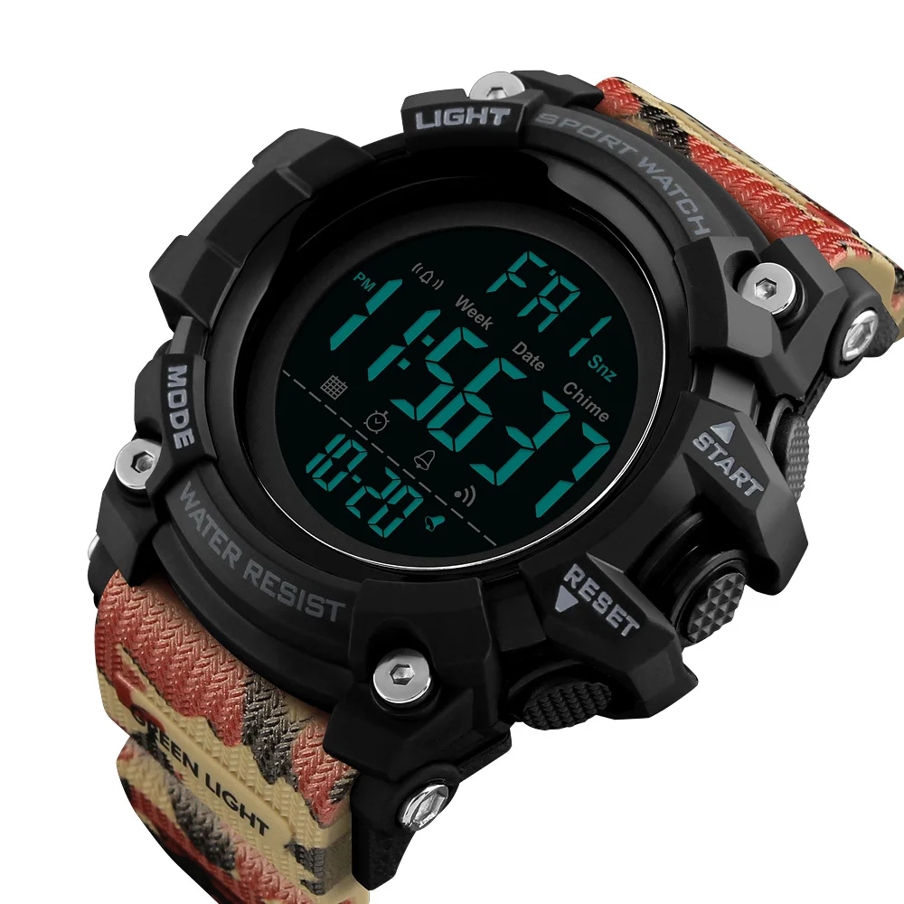 

SKMEI 1384 fashion waterproof stainless steel mens digital watch OEM, 6 colors