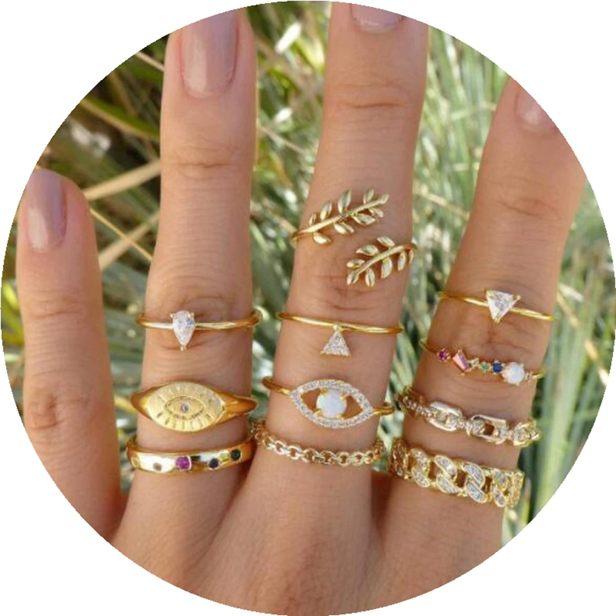 

Gold Knuckle Rings Set for Women, 11 Pcs Trendy Simple Midi Rings Gold Plated Statement Stackable Rings Pack