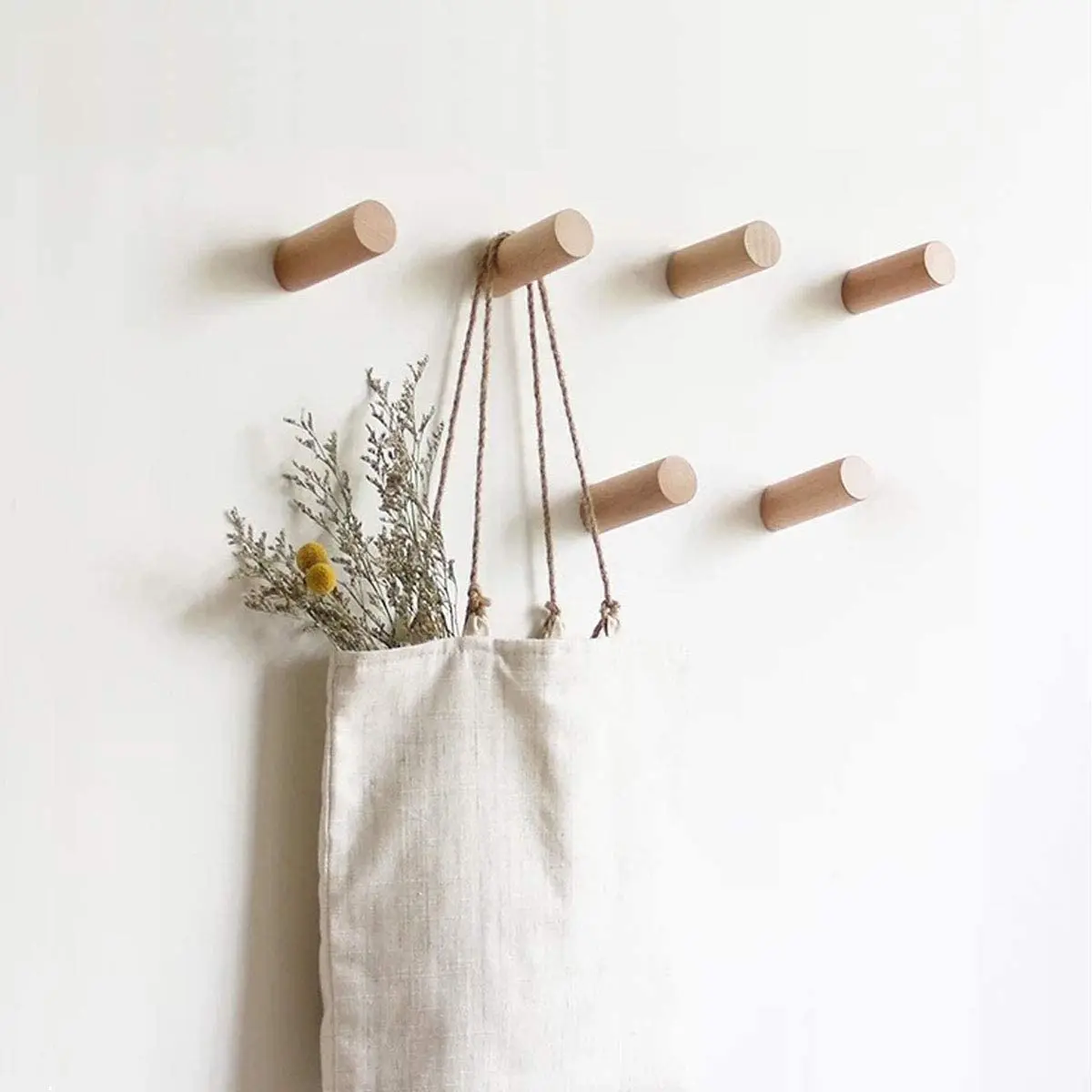 

Natural Eco-Friendly Multifunction Bedroom Beech and walnut Wood Wall Hook