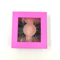 

Private Label 25mm 3d mink eyelash Packaging Box Customs Logo empty lashbox for Fluffy eyelashes