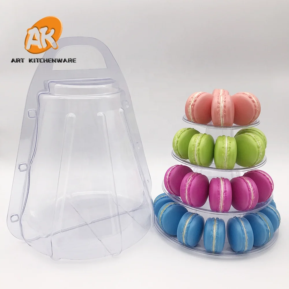 

AK 4 Tiers Portable Box Cupcake Display Rack Holder Macaron Tower Macaron Display Cake Stand Birthday Party Wedding Decoration