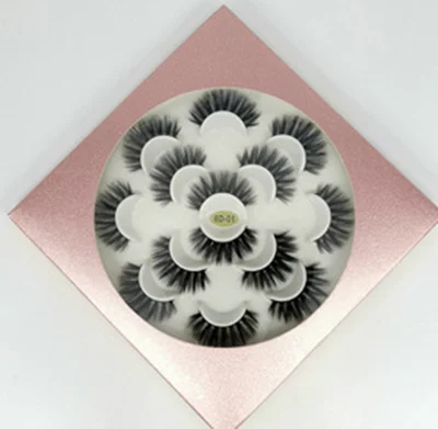 

Wholesale private label false eyelashes 7 pairs 3d mink lashes eyelash packaging box vendors, Natural black