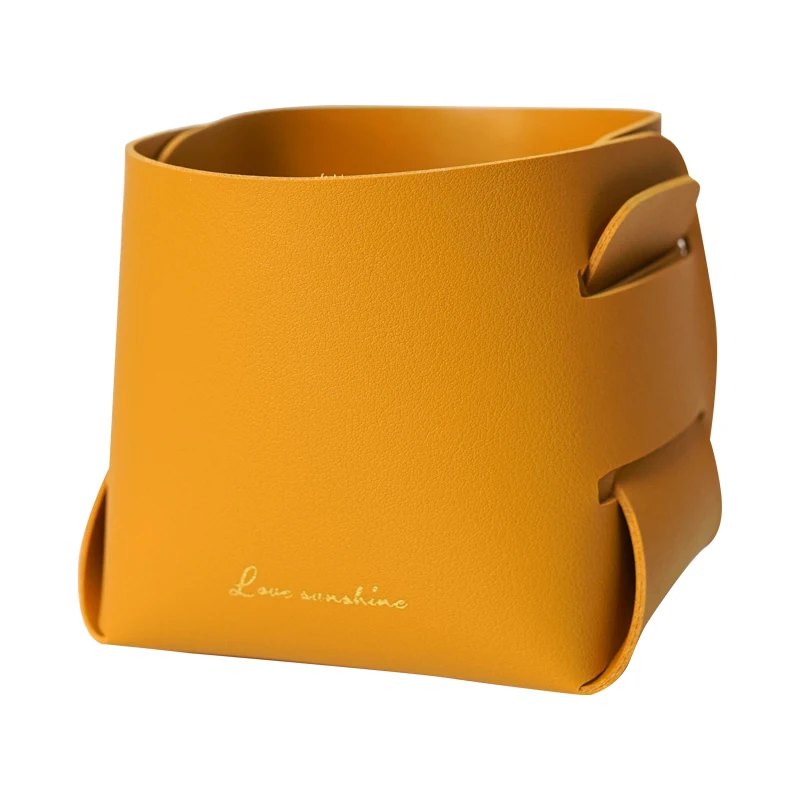 

GOOPEEG Nordic entrance key leather storage box basket desktop cosmetics remote control earphone debris storage tray custom LOGO
