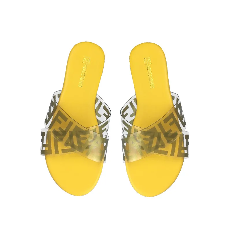 

Summer 2021 Women Crystal Slides Shoes Ladies Slippers Designer Rhinestone Sandals for Women