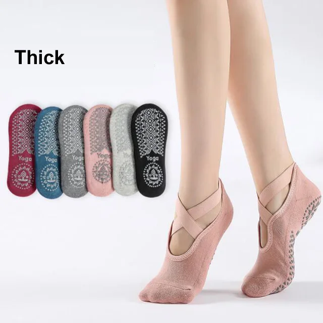 

Wholesale Custom Logo Cotton Pair Women Anti slip Gym Pilates Non Slip Yoga Socks, Custom color