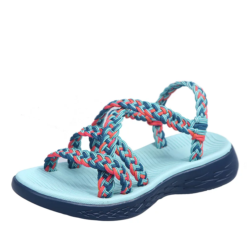 

Women's Summer Beach Sandals Weaving Braid Slip-on Slingback Wedge Sandals